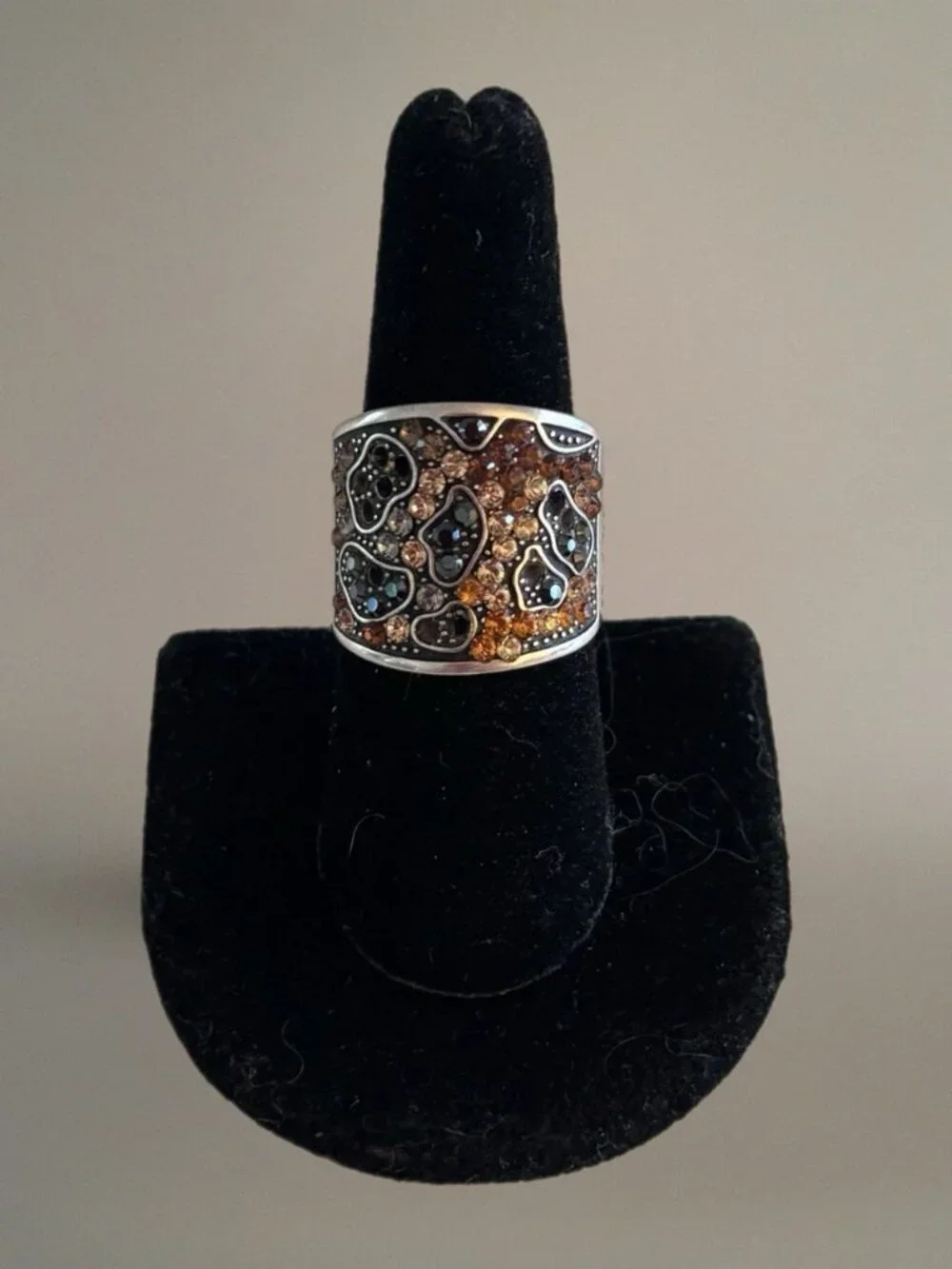 Brighton Totem Trinity Leopard Ring Size 8 Large Chunk NWT Rare Find!